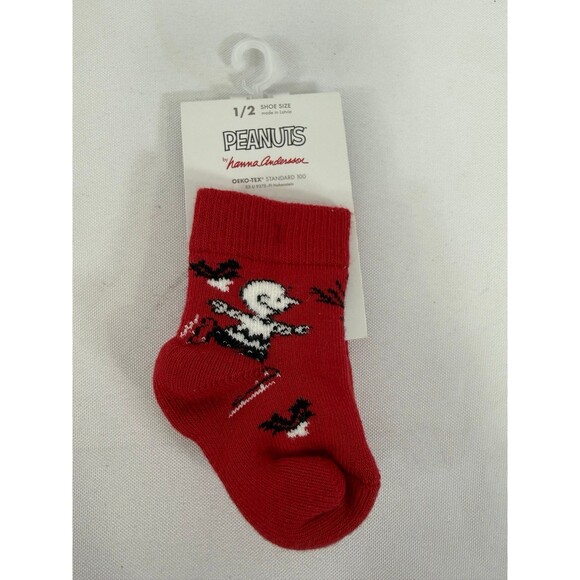 Hanna Andersson Infant Socks 1 Pair NWT Snoopy Christmas - Picture 1 of 3